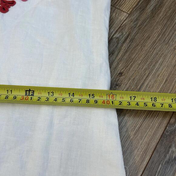 J.Crew Navy White Linen Sequin Floral Embroidered Shift Dress, Size XXS $118 - Picture 7 of 9